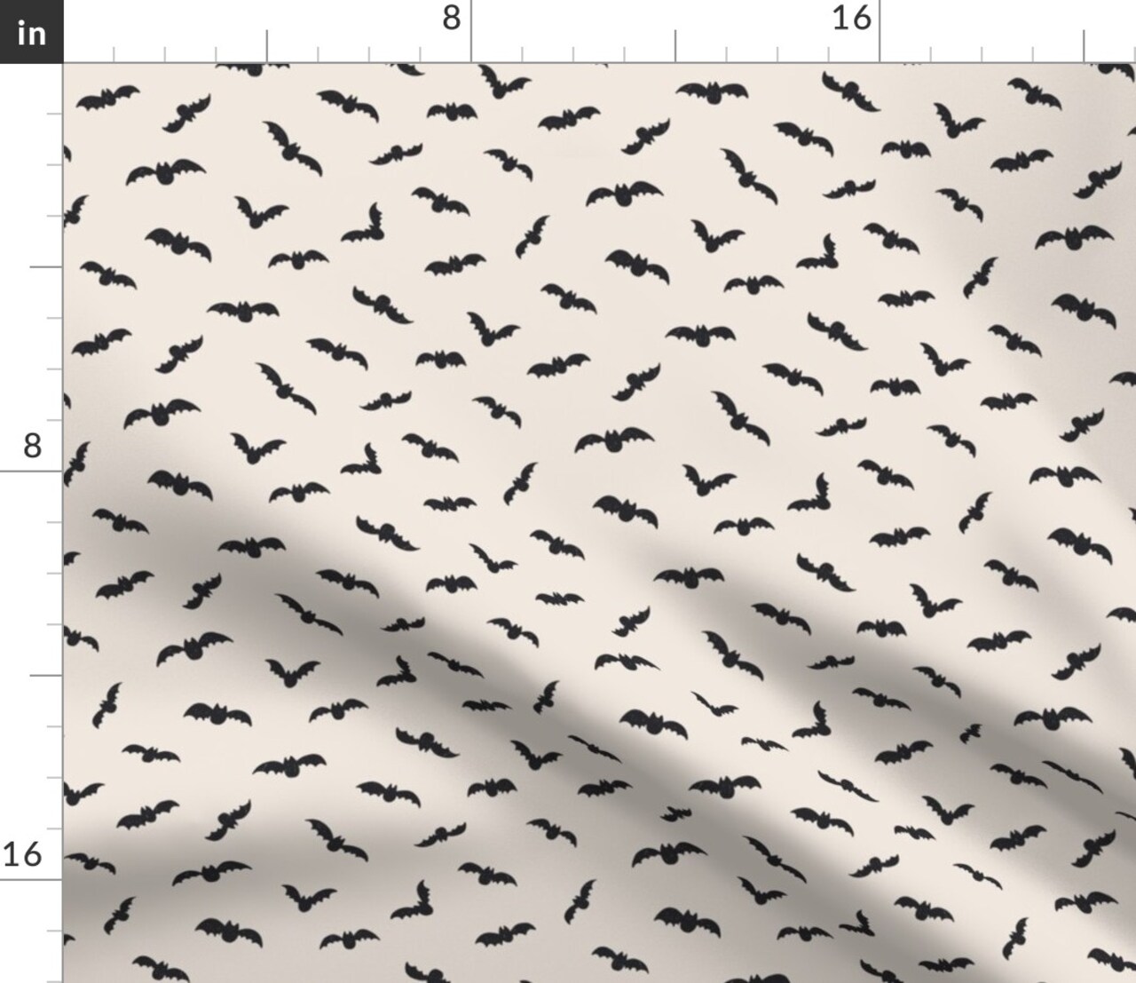 Halloween Black Bats White Fall Cute Custom Printed Fabric by Spoonflower Various Fabrics by the Yard or Fat Quarter